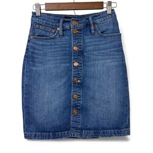 JCrew Button Front Denim Jean Skirt Size 25
